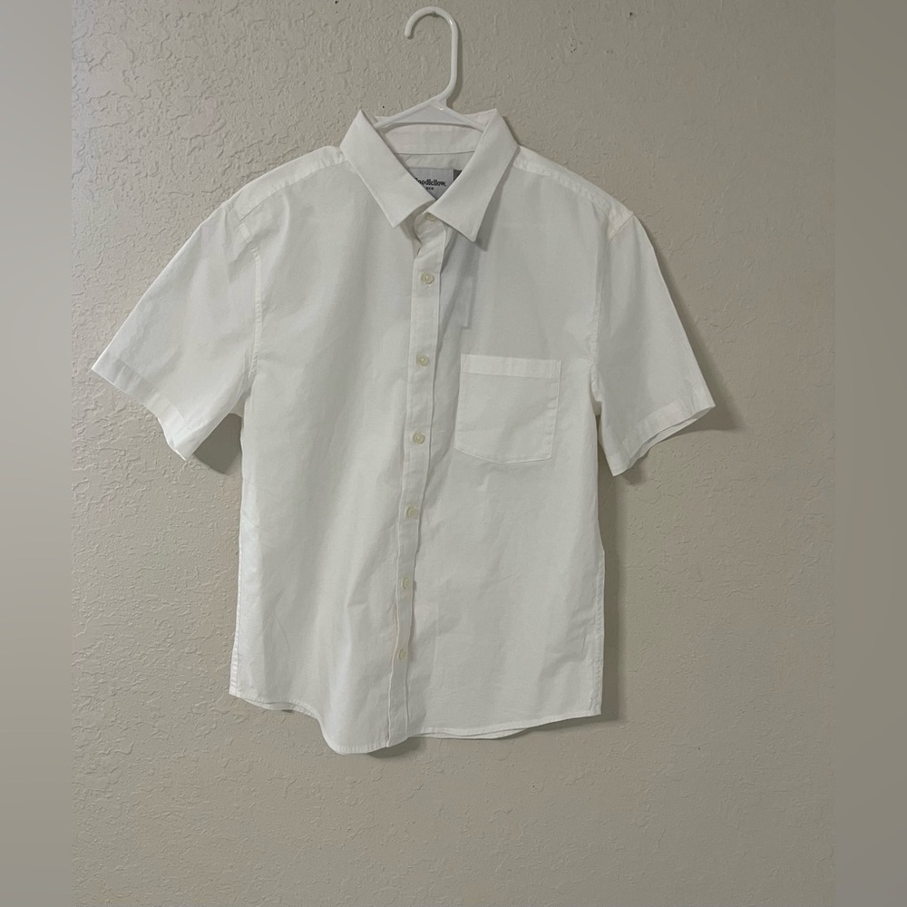 Goodfellow & Co Mens SS Poplin Shirt Natural White Standard Fit Medium